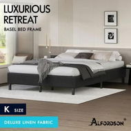 Detailed information about the product ALFORDSON Bed Frame King Size Mattress Base Foundation Charcoal Fabric BASEL