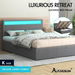 ALFORDSON Bed Frame King Size RGB LED Gas Lift Storage Base Fabric Grey LUCHINO. Available at Crazy Sales for $489.95