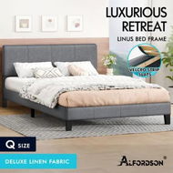 Detailed information about the product ALFORDSON Bed Frame Queen Size Mattress Base Platform Fabric Grey Linus