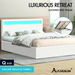 ALFORDSON Bed Frame Queen Size RGB LED Gas Lift Storage Base Boucle LUCHINO. Available at Crazy Sales for $429.95