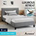 ALFORDSON Bed Frame Single Size Mattress Base Wooden Platform Fabric Grey. Available at Crazy Sales for $199.95