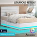 ALFORDSON Bed Frame Single Size Platform RGB LED Gas Lift Base Storage White. Available at Crazy Sales for $599.95