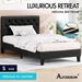 ALFORDSON Bed Frame Single Size Tufted Headboard Modern Leather Black Meduna. Available at Crazy Sales for $299.95