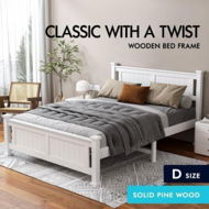 Detailed information about the product ALFORDSON Bed Frame Wooden Timber Double Size Mattress Base Platform Arne