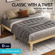 Detailed information about the product ALFORDSON Bed Frame Wooden Timber Double Size Mattress Base Platform Pramod Oak