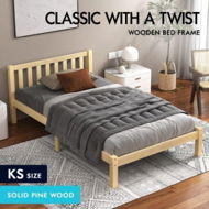 Detailed information about the product ALFORDSON Bed Frame Wooden Timber King Single Mattress Base Platform Fenella Oak