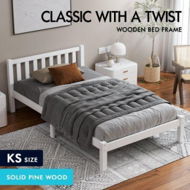 Detailed information about the product ALFORDSON Bed Frame Wooden Timber King Single Mattress Base Platform Fenella
