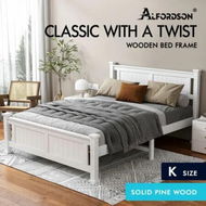 Detailed information about the product ALFORDSON Bed Frame Wooden Timber King Size Mattress Base Platform Arne