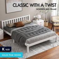 Detailed information about the product ALFORDSON Bed Frame Wooden Timber King Size Mattress Base Platform Fenella