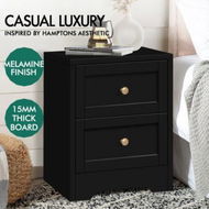 Detailed information about the product ALFORDSON Bedside Table Hamptons Nightstand Storage Side End Cabinet Black