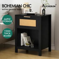 Detailed information about the product ALFORDSON Bedside Table Nightstand Side End 1 Drawer Storage Shelf Black