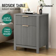 Detailed information about the product ALFORDSON Bedside Table Nightstand Side Storage 2 Drawers Cabinet Grey