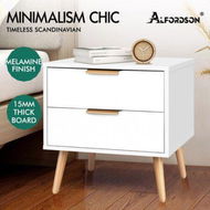 Detailed information about the product ALFORDSON Bedside Table Nightstand Side Storage Cabinet Scandinavian White