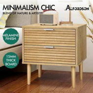 Detailed information about the product ALFORDSON Bedside Table Nightstand Side Storage Cabinet Slatted Drawer Oak