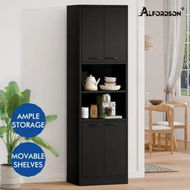 Detailed information about the product ALFORDSON Buffet Sideboard 190CM Storage Cabinet Tall Cupboard Kitchen Black