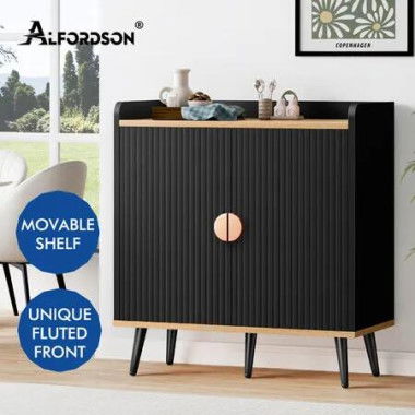 ALFORDSON Buffet Sideboard Cupboard Cabinet Storage Black Kitchen Hallway Doors