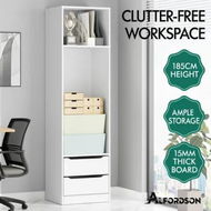 Detailed information about the product ALFORDSON Chest of 2 Drawers Office Storage Cabinet Tallboy Bedroom Black