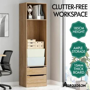 ALFORDSON Chest of 2 Drawers Office Storage Cabinet Tallboy Bedroom Wood