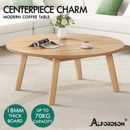 Detailed information about the product ALFORDSON Coffee Table Modern Round Table Sturdy Wooden Legs Living Room Wood