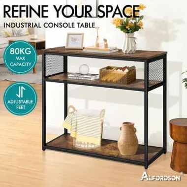 ALFORDSON Console Table Industrial Storage Rack 3 Shelves