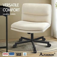 Detailed information about the product ALFORDSON Desk Chair Office Computer Armless Wide Seat Mid Back Fabric Beige