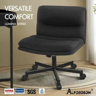Detailed information about the product ALFORDSON Desk Chair Office Computer Armless Wide Seat Mid Back Fabric Black