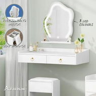 Detailed information about the product ALFORDSON Dressing Table Stool Set Floating Makeup Mirror LED Vanity Desk White