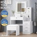 ALFORDSON Dressing Table Stool Set LED Makeup Mirror Vanity Desk Cabinet White. Available at Crazy Sales for $199.95