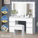 ALFORDSON Dressing Table Stool Set Makeup Mirror Desk LED 12 Bulbs White. Available at Crazy Sales for $459.95