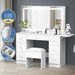 ALFORDSON Dressing Table Stool Set Makeup Mirror LED Vanity Desk 7 Drawers White. Available at Crazy Sales for $399.95