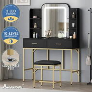 Detailed information about the product ALFORDSON Dressing Table Stool Set Makeup Mirror LED Vanity Desk Metal Black