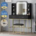ALFORDSON Dressing Table Stool Set Makeup Mirror LED Vanity Desk Metal Black. Available at Crazy Sales for $269.95