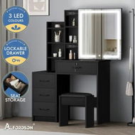 Detailed information about the product ALFORDSON Dressing Table Stool Set Makeup Mirror Vanity Desk Cabinet Black