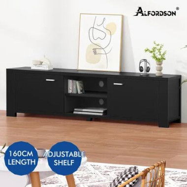 ALFORDSON Entertainment Unit TV Cabinet Stand 160cm Black