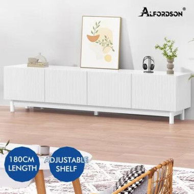 ALFORDSON Entertainment Unit TV Cabinet Stand 180cm White