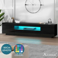 Detailed information about the product ALFORDSON Entertainment Unit TV Cabinet Stand LED 180cm Black