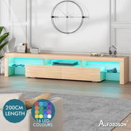 Detailed information about the product ALFORDSON Entertainment Unit TV Stand LED Light 200cm Oak