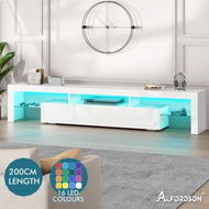 Detailed information about the product ALFORDSON Entertainment Unit TV Stand LED Light 200cm White