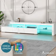 Detailed information about the product ALFORDSON Entertainment Unit TV Stand LED Light 220cm White