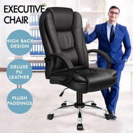 Detailed information about the product ALFORDSON Executive Office Chair PU Leather Computer Gaming Racer Black Seat