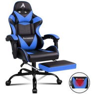 Detailed information about the product ALFORDSON Gaming Chair Office Executive Racing Footrest Seat PU Leather Blue