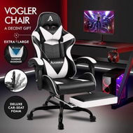 Detailed information about the product ALFORDSON Gaming Chair Office Executive Racing Footrest Seat PU Leather White