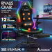 ALFORDSON Gaming Chair Office Massage 12 RGB LED Computer Seat Leather All Black. Available at Crazy Sales for $229.95