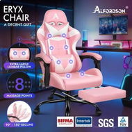 Detailed information about the product ALFORDSON Gaming Chair Office Massage Computer Racing Seat PU Leather Pink