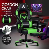 Detailed information about the product ALFORDSON Gaming Chair with Lumbar Massage Racing Office Gordon - Black & Green