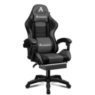 Detailed information about the product Alfordson Gaming Office Chair Extra Large Pillow Racing Executive Footrest Seat Black & Grey.