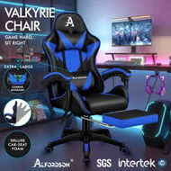 Detailed information about the product ALFORDSON Gaming Office Chair Massage Computer Footrest Leather Black & Blue