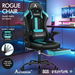 ALFORDSON Gaming Office Chair Massage Computer Footrest Leather Black & Cyan. Available at Crazy Sales for $189.95