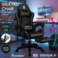 Detailed information about the product ALFORDSON Gaming Office Chair Massage Computer Footrest Seat Leather All Black