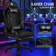 Detailed information about the product ALFORDSON Gaming Office Chair Racing Massage Computer Seat Footrest Leather Black